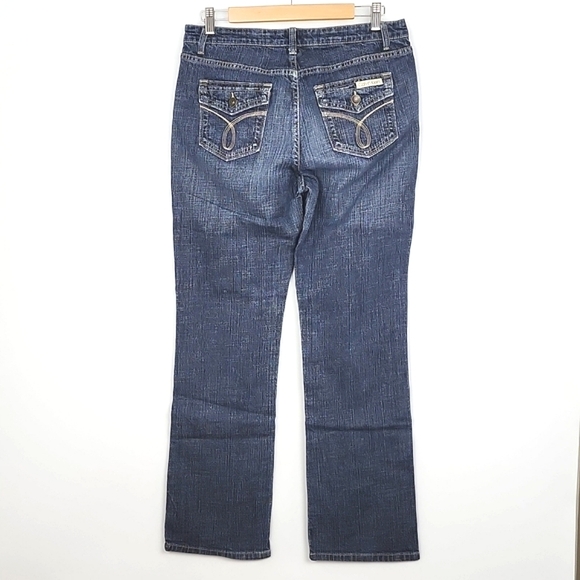 Calvin Klein Women's Denim Jeans Bootcut Double Stone Wash Blue Stretch Size 10 - Picture 2 of 15